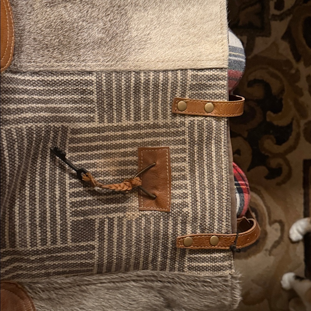 Myra Bag Brown and Gray Shoulder Bag
